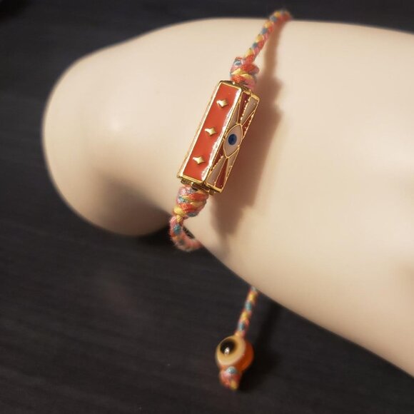 NWT Marie Lichtenberg style vintage vibe locket evil eye charm bracelet - Picture 4 of 5